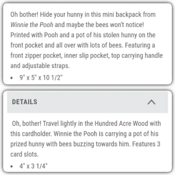 Loungefly Pooh Bees & Honey Backpack & Cardholder - Picture 2 of 8